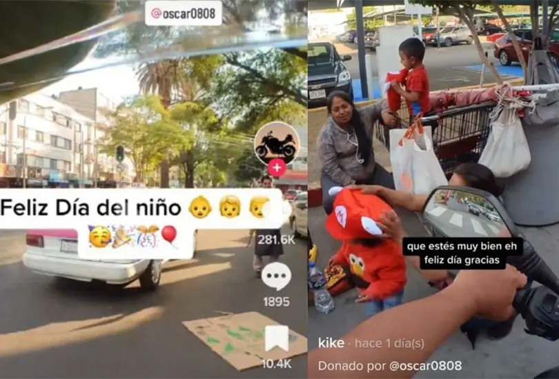 Joven regala sombreros de Mario Bros en el D&iacute;a del Ni&ntilde;o