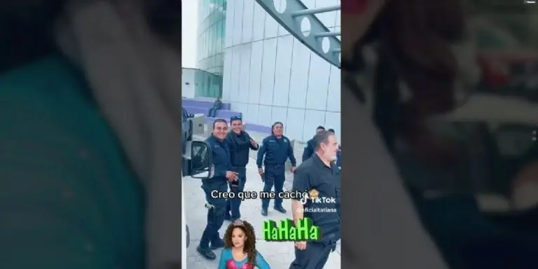 El policía descubrió que lo estaban grabando. Foto: captura de pantalla.
