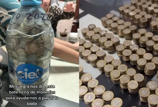 Madre regala ahorros a su hijo para su boda. 