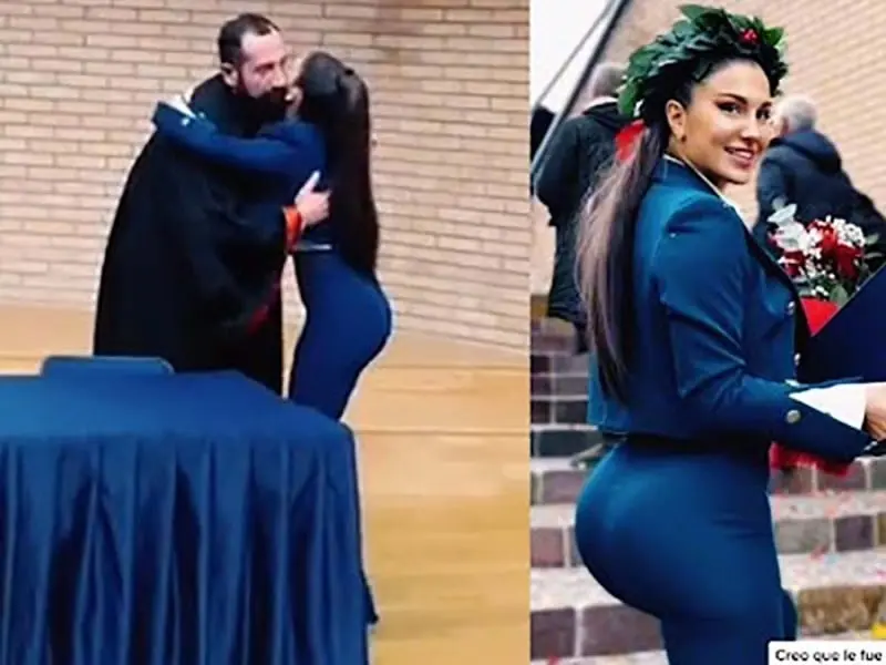 La alumna cautivó las redes sociales por su belleza. La alumna cautivó las redes sociales por su belleza.