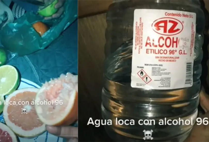Exhiben a jóvenes que preparan aguas locas con alcohol del 96. Exhiben a jóvenes que preparan aguas locas con alcohol del 96.