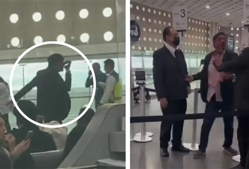 Hombre pierde el control en el aeropuerto