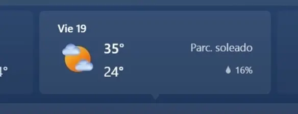 MÉRICA, max 35, min 24