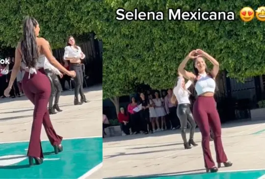 Maestra se viste y baila como Selena en festival escolar. 