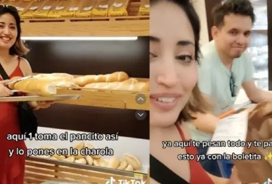 La extranjera explicó que, a diferencia de Chile, en México se pueden tomar panes de diferentes tipos en una sola bolsa. La extranjera explicó que, a diferencia de Chile, en México se pueden tomar panes de diferentes tipos en una sola bolsa.