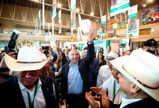 Ganaderos chihuahuenses reciben a Adán Augusto en la LXXXVII Convención Nacional Ganadera Chihuahua 2023