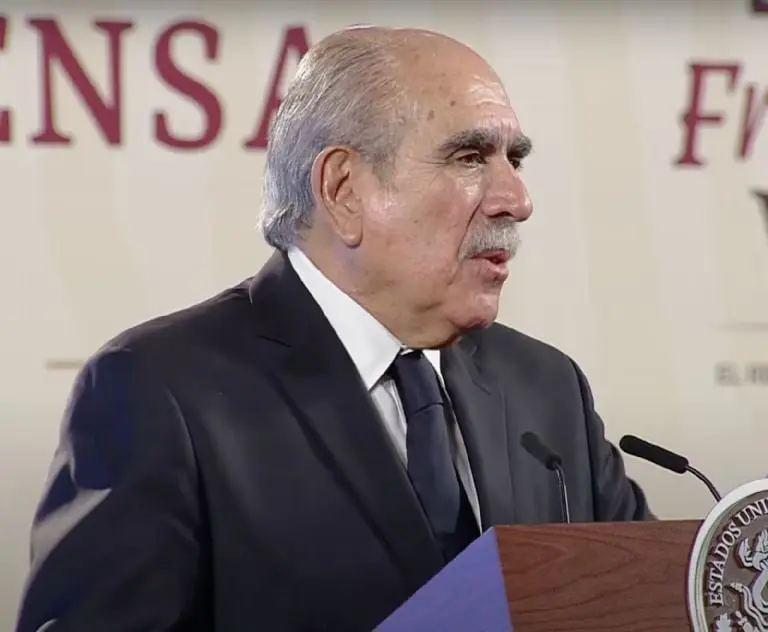 Pablo Gómez exhibe a Sonia Vargas Terrero. Foto: Gobierno de México