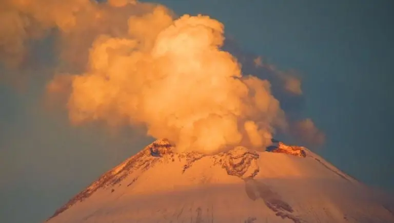 Volcán Popocatépetl después de la erupción. Foto: Especial