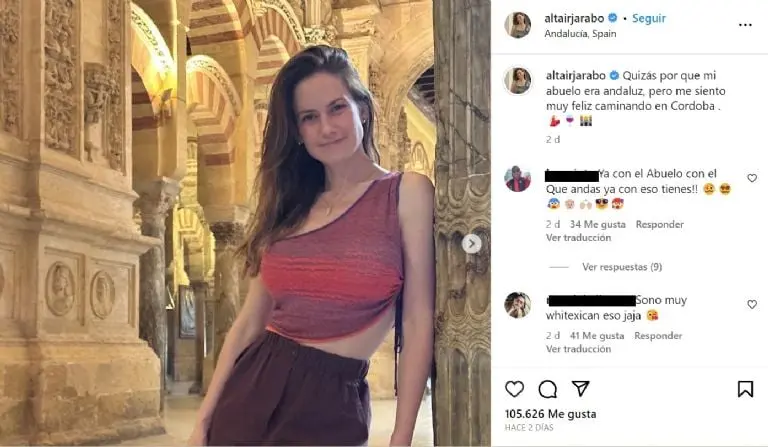 Altair Jarabo tiene ascendencia española (Instagram)