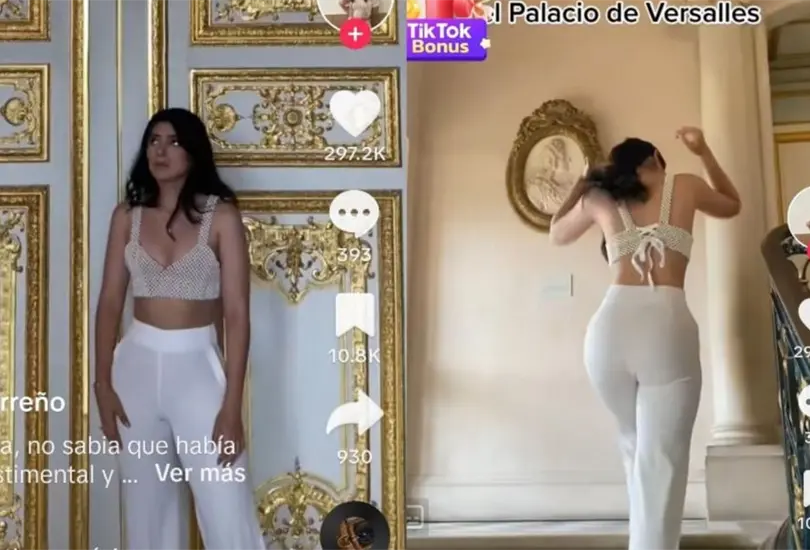 La joven jam&aacute;s se imagin&oacute; que existiera un c&oacute;digo de vestimenta en el Palacio de Versalles