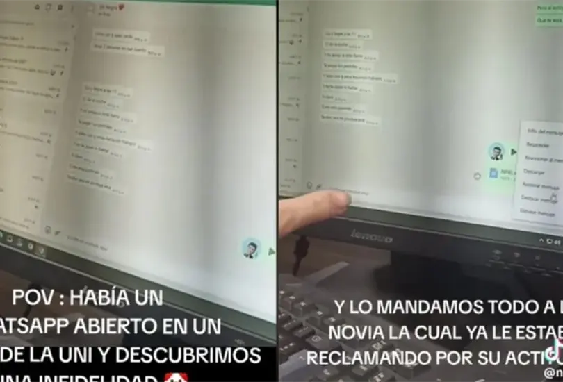 Al descubrir la infidelidad, los jóvenes enviaron las capturas de pantalla a la novia para que estuviera al tanto de todo Al descubrir la infidelidad, los jóvenes enviaron las capturas de pantalla a la novia para que estuviera al tanto de todo