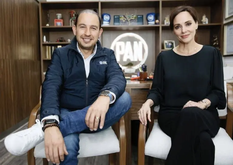 Marko Cortés y Lilly Téllez, principales aspirantes a la presidencia por el PAN. Créditos: PAN