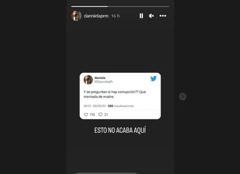 Daniela Parra reacciona a la sentencia de su papá (Instagram)