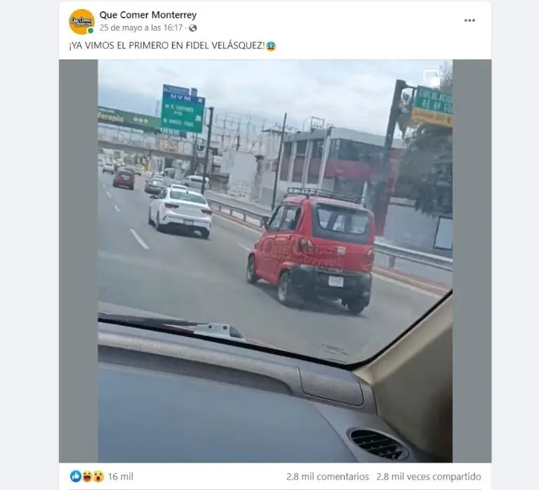 Confunden auto con vehículo chino (Facebook)