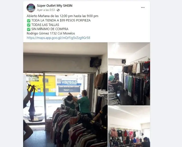 Abren outlet de Shein (Facebook)