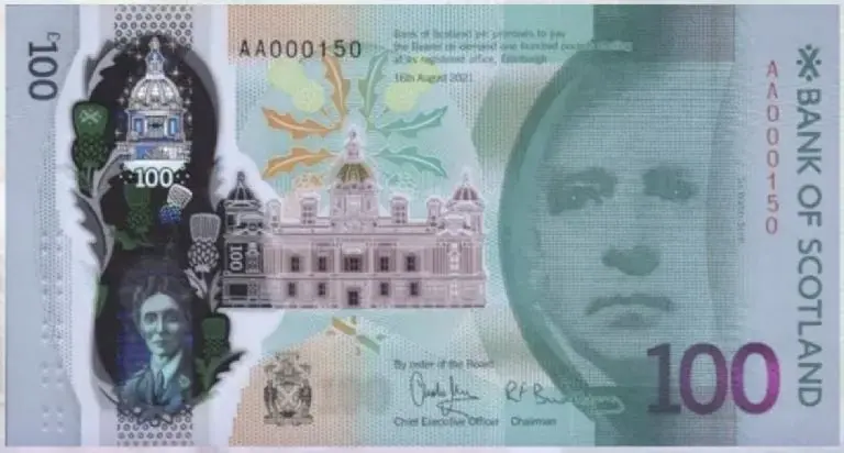 Billete de 100 libras de Escocia.