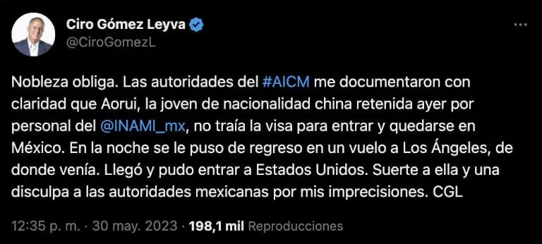 Créditos: Twitter (Ciro Gómez Leyva)