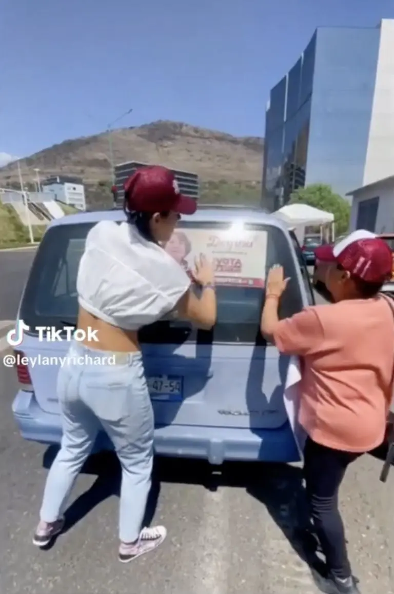 Leylany apoyando a Delfina Gómez. Créditos: Tik Tok (@leylanyrichard)