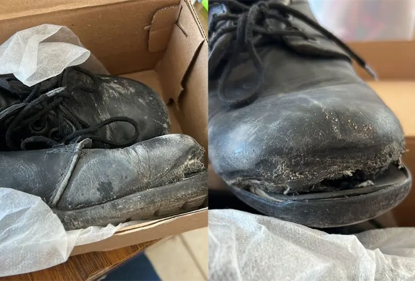Maestra regala zapatos nuevo a su alumno Maestra regala zapatos nuevo a su alumno
