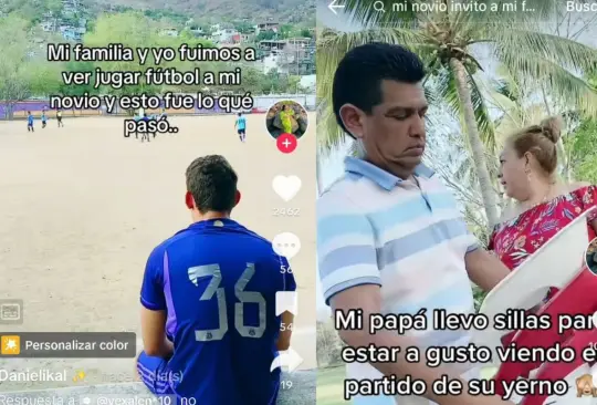 El novio se quedó en la banca y su familia fue a ver a gente que no conocía jugar