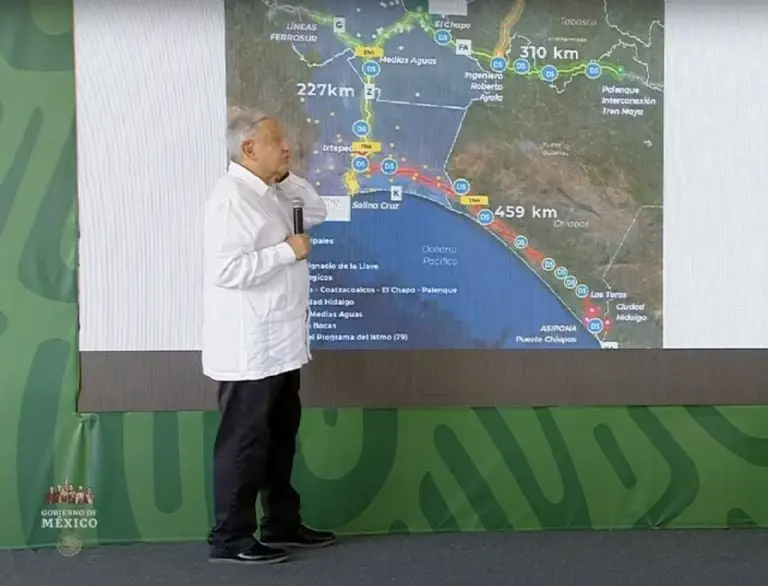 Ruta del nuevo tren de pasajeros, del Istmo de Tehuantepec a Veracruz. Créditos: Gobierno de Méxicoa