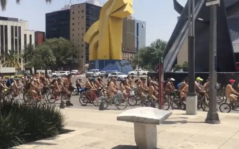 Así se vio la Rodada Nudista 2023 en Bici CDMX. Foto: Twitter