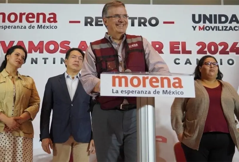 Marcelo Ebrard, el primero en registrarse como aspirante a candidatura presidencial por Morena. Marcelo Ebrard, el primero en registrarse como aspirante a candidatura presidencial por Morena.