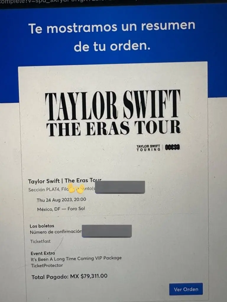 Joven compra boleto de Taylor Swift en 80 mil pesos y lo critican. Foto: Twitter (Liam @xlvvm)