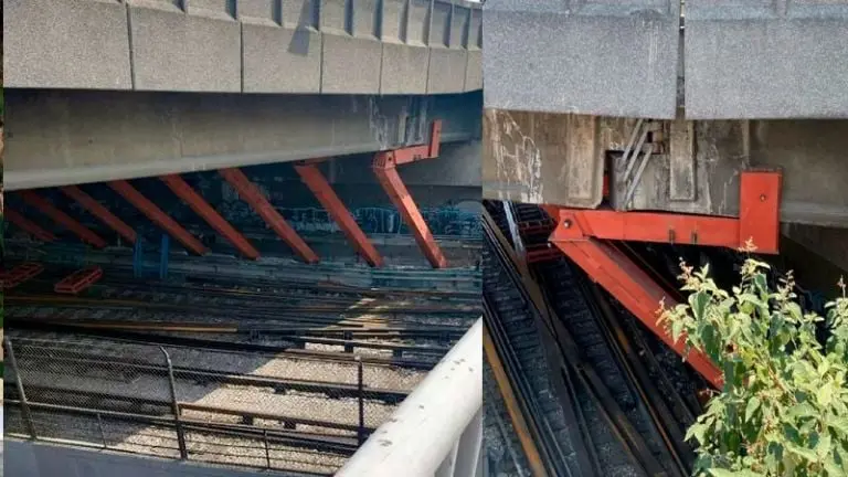 Refuerzos de acero en la estación Pantitlán. Foto: Gobierno CDMX