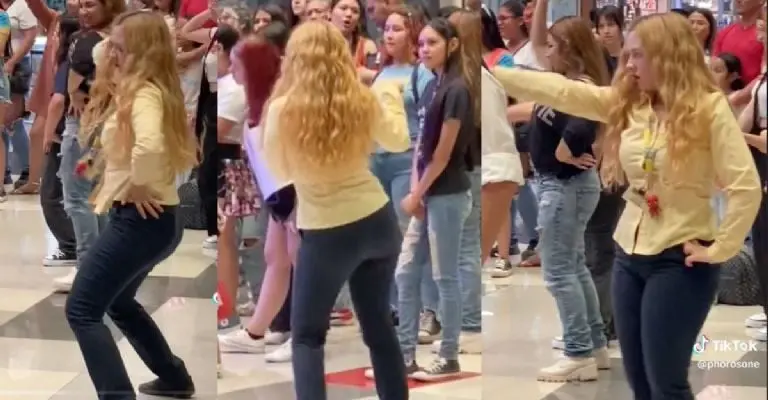 Guapa cajera de Coppel se pone a bailar en plaza comercial.Créditos: Tik Tok