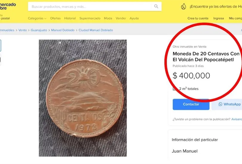 Moneda del Popocatépetl vale 400 mil pesos por estos errores. Moneda del Popocatépetl vale 400 mil pesos por estos errores.