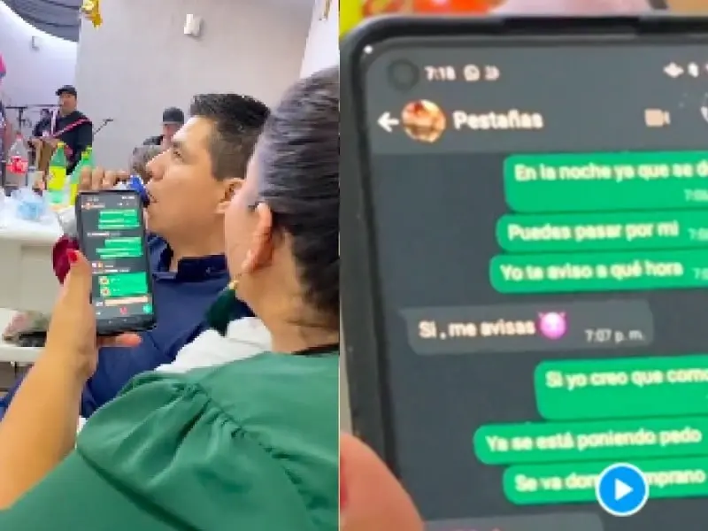 La mujer fue descubierta escribi&eacute;ndole a su amante por WhatsApp. 