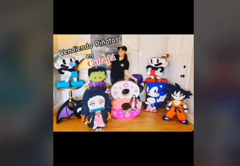 Mexicana vende piñatas en Canadá (TikTok)
