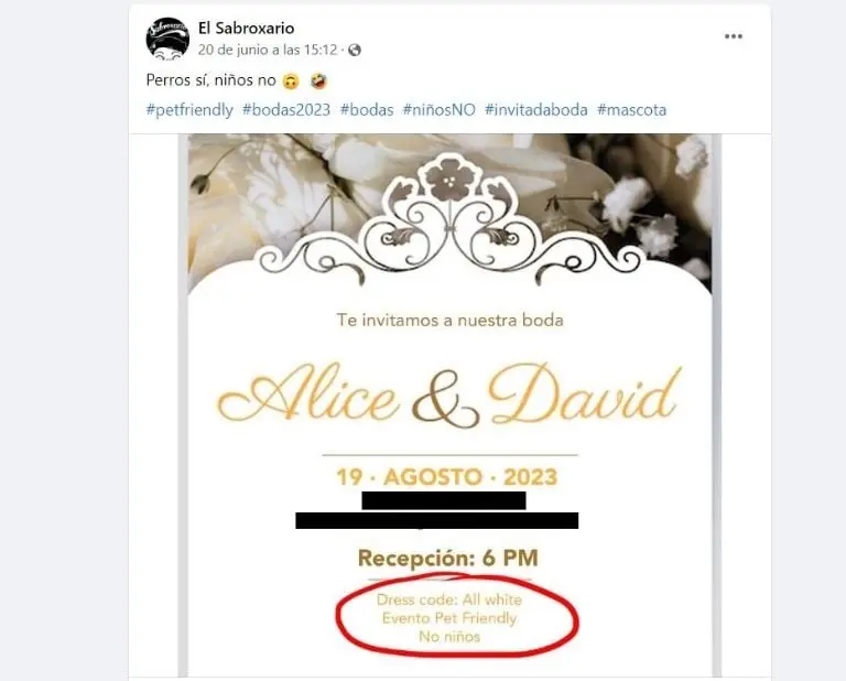 Boda pet friendly genera indignación (Facebook)