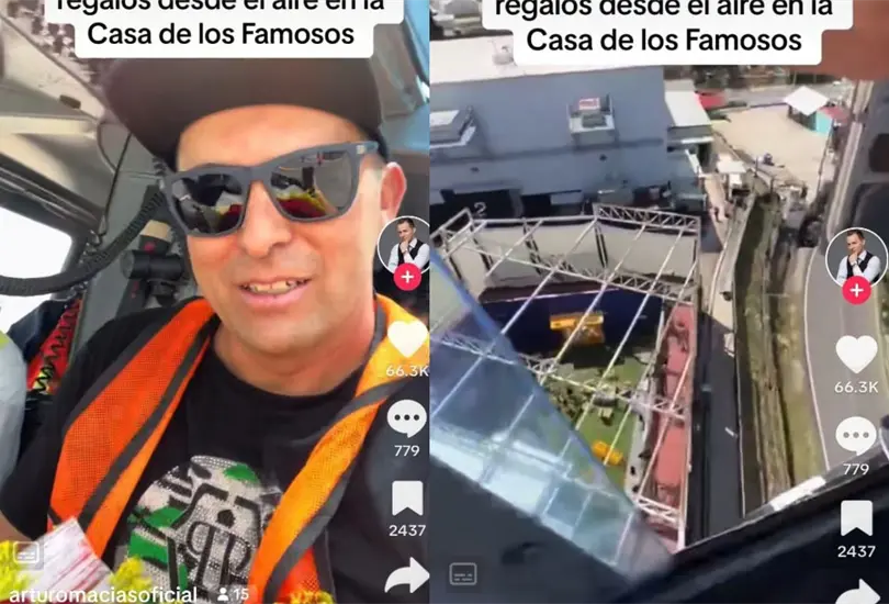 El piloto de un helicóptero decidió mostrar a los usuarios de TikTok cómo fue su experiencia al llevarle regalos a una participante de La Casa de los Famosos El piloto de un helicóptero decidió mostrar a los usuarios de TikTok cómo fue su experiencia al llevarle regalos a una participante de La Casa de los Famosos