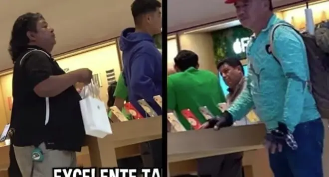 Alba&ntilde;iles van a tienda elegante a comprar un iPhone 14  y as&iacute; los trataron. 