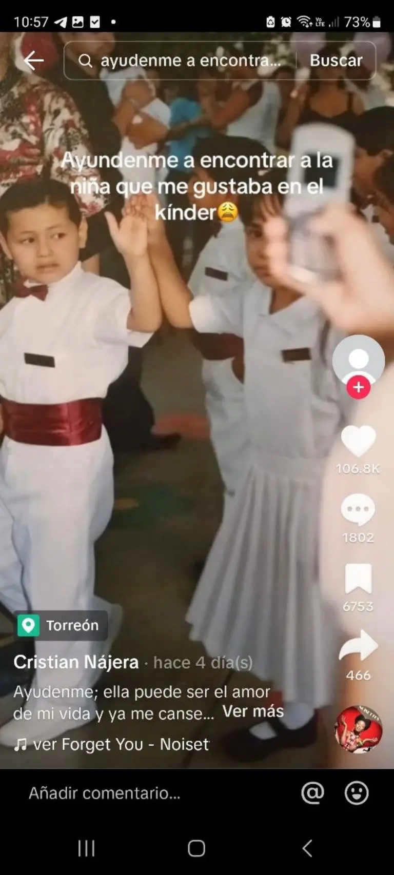 Joven busca a su crush de la infancia - Tomada de TikTok