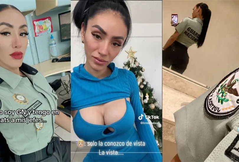 Mujer polic&iacute;a de la Guardia Nacional enamora en Tik Tok. 