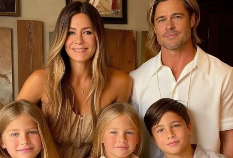 Los hijos de Aniston y Pitt, según la IA Los hijos de Aniston y Pitt, según la IA