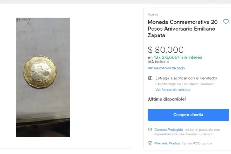 Moenda de 20 pesos Emiliano Zapata - Captura de pantalla