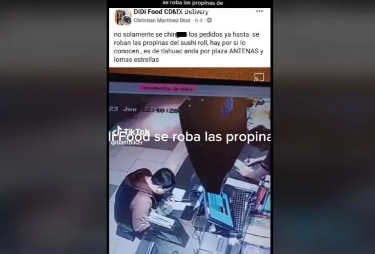 Repartidor de Didi se lleva propinas (TikTok)