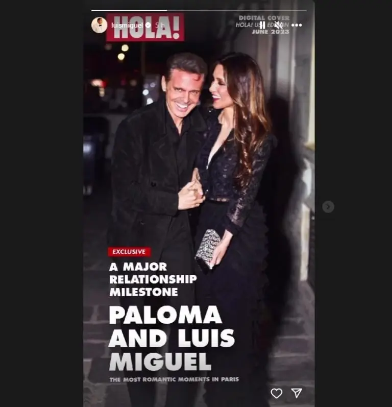 Luis Miguel comparte fotos con Paloma Cuevas (Instagram @luismiguel)