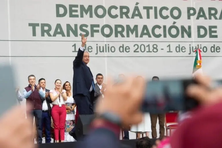 El Presidente estuvo acompañado de su gabinete y gobernadora de Morena Créditos: Presidencia