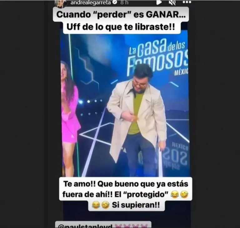 Andrea Legarreta celebra expulsión de Paul Stanley (Instagram)
