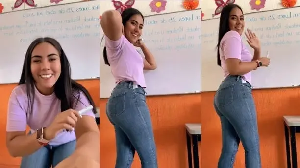 La maestra causó furor por su belleza La maestra causó furor por su belleza