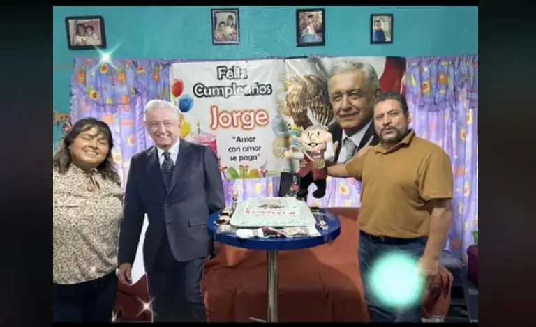 Fiesta de cumpleaños de AMLO para su papá. Foto: Tik Tok