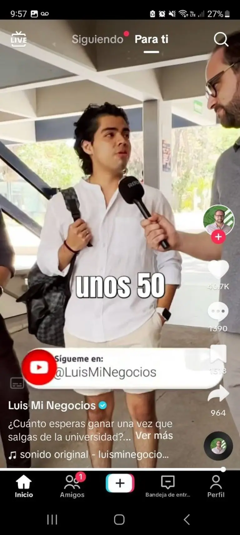 Universitarios responden cuánto les gustaría ganar en su primer empleo - Tomada de video