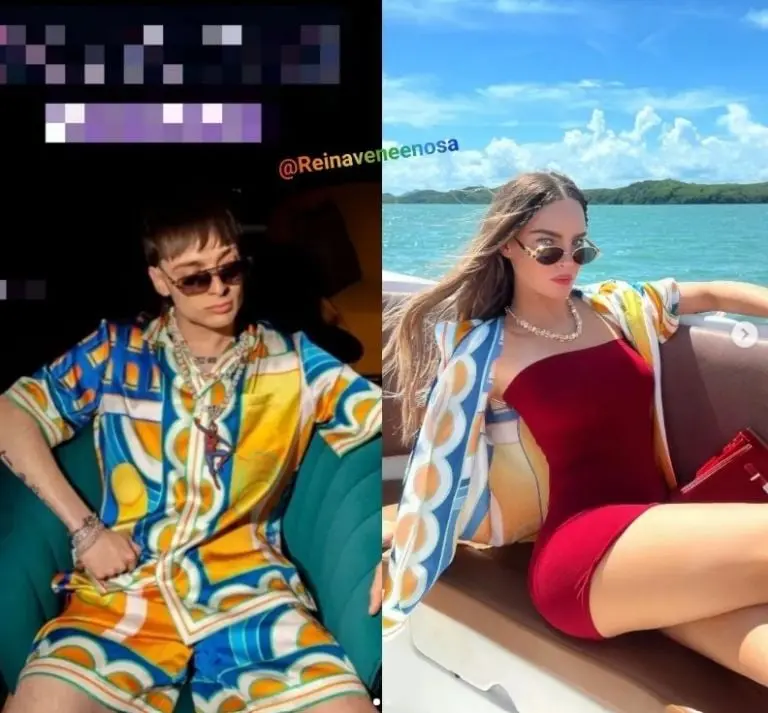 Belinda y Peso Pluma usan la misma camisa (Instagram)
