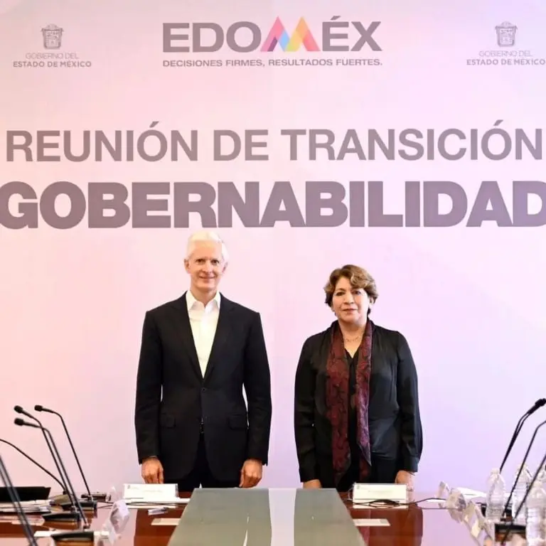 Delfina Gómez y Alfredo del Mazo en el Palacio de Gobierno del Estado de México Créditos: Especial