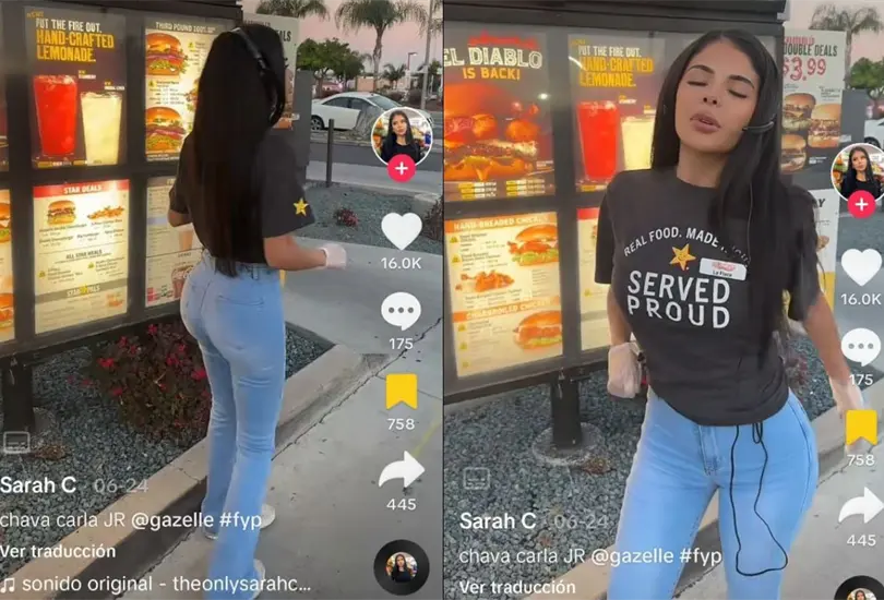 Una hermosa empleada de Carl s Jr. ha conquistado el coraz&oacute;n de cientos de clientes que acuden a la sucursal para la que trabaja debido hermosa voz y su inigualable belleza